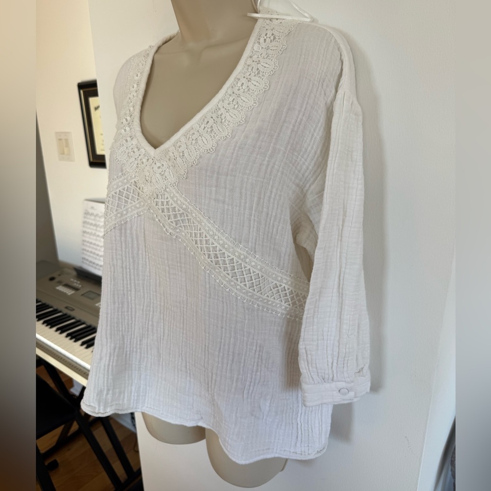 Zara Textured White Top